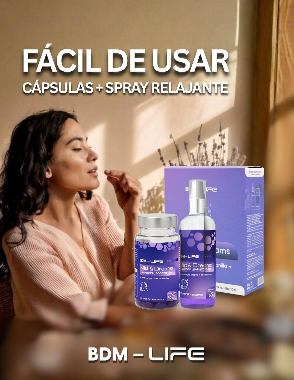 Suplemento Alimenticio + Aromaterapia Mist & Dreams Life Lavanda y Manzanilla 7