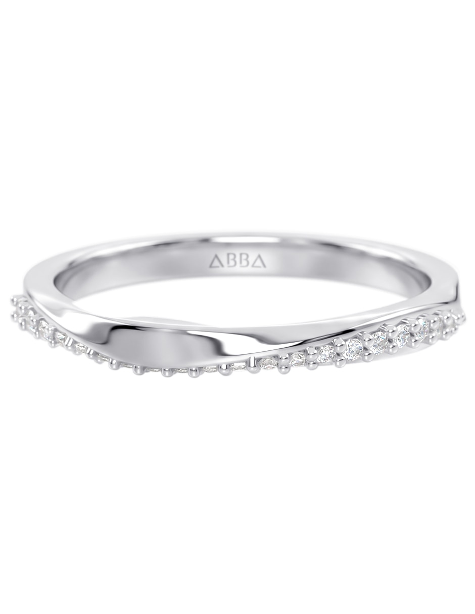 Anillo redondo 10 k de oro zirconia brillante