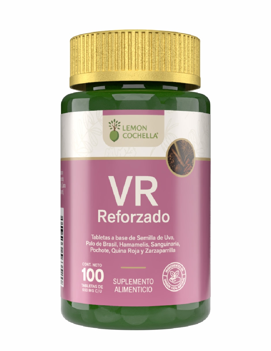 Suplemento alimenticio VR Reforzado con semilla de uva palo de Brasil Hammamelis Sanguinaria Pochote Quina Roja Zarzaparilla