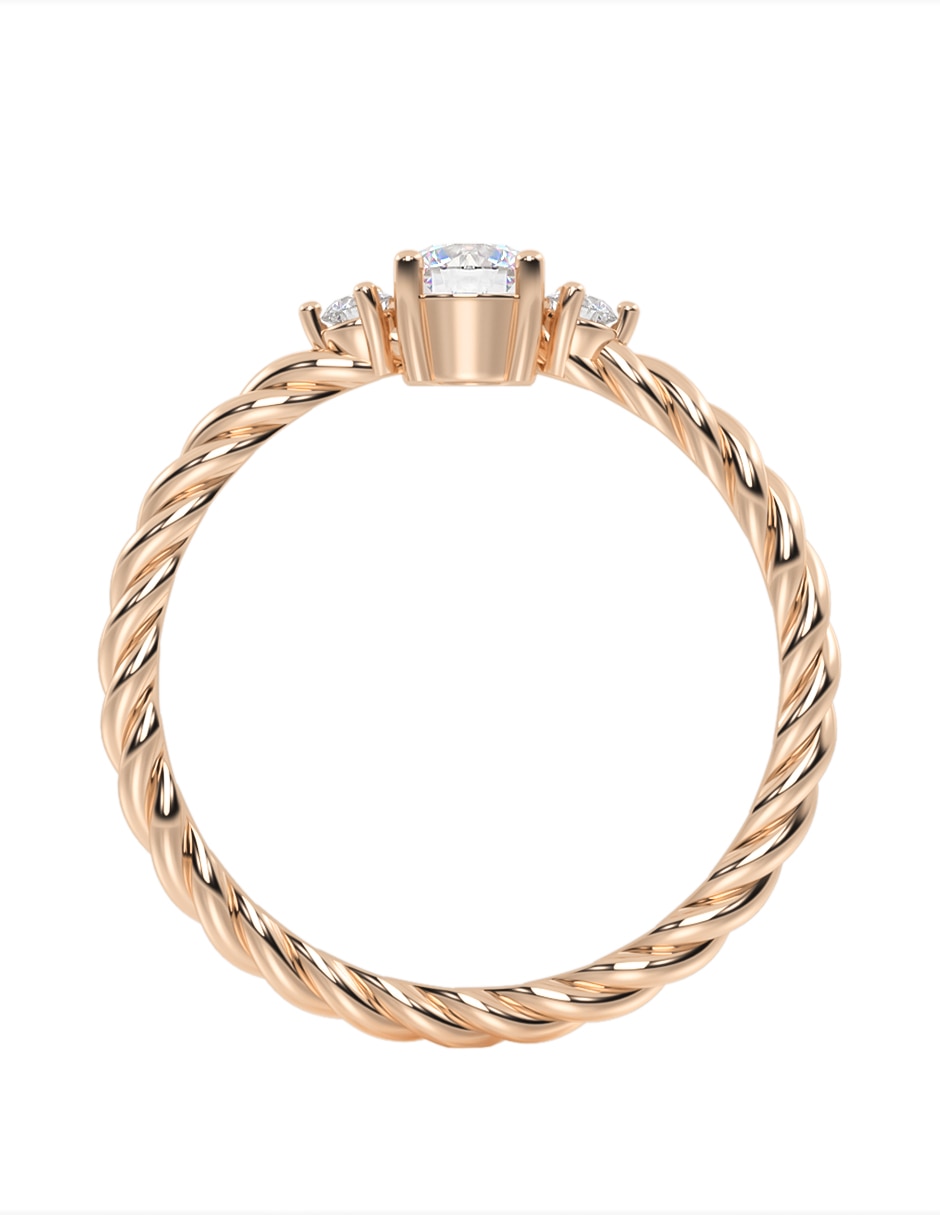 Anillo de compromiso de oro 14 K zirconia 2