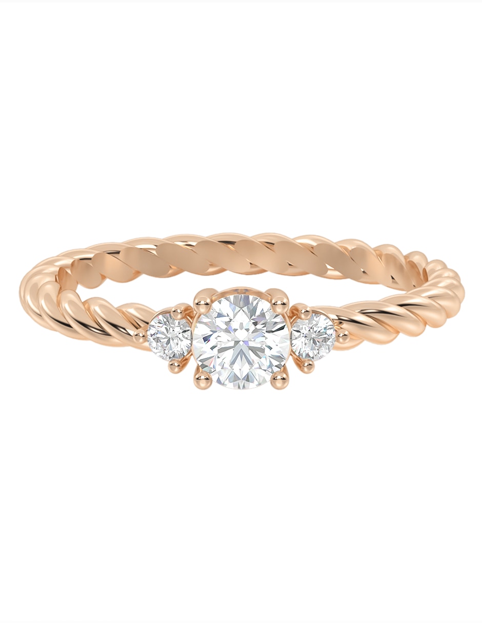 Anillo de compromiso de oro 14 K zirconia 1