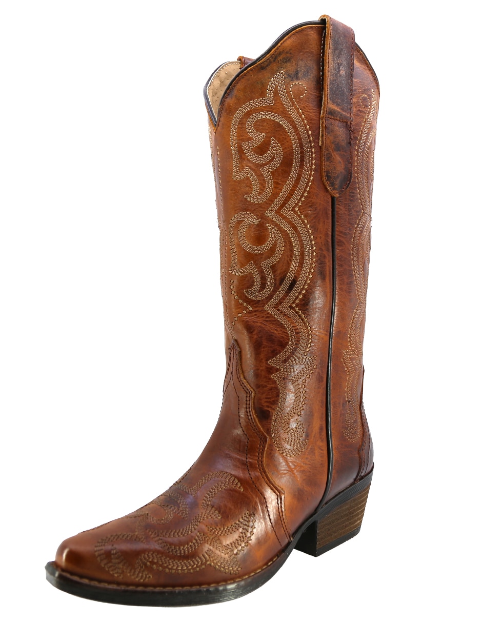 Bota Media pierna TEXABAN Western de Piel para mujer