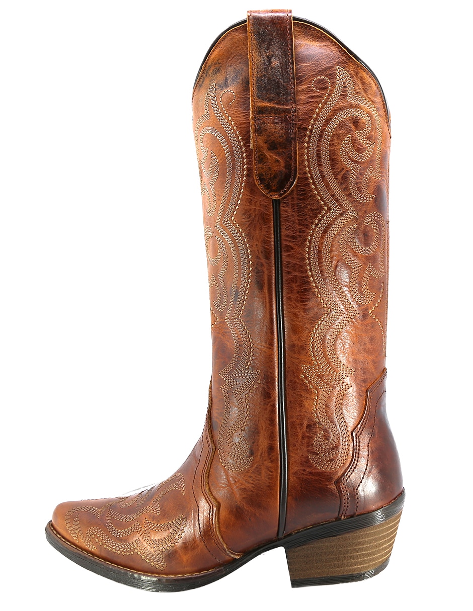 Bota Media pierna Western de Piel para mujer