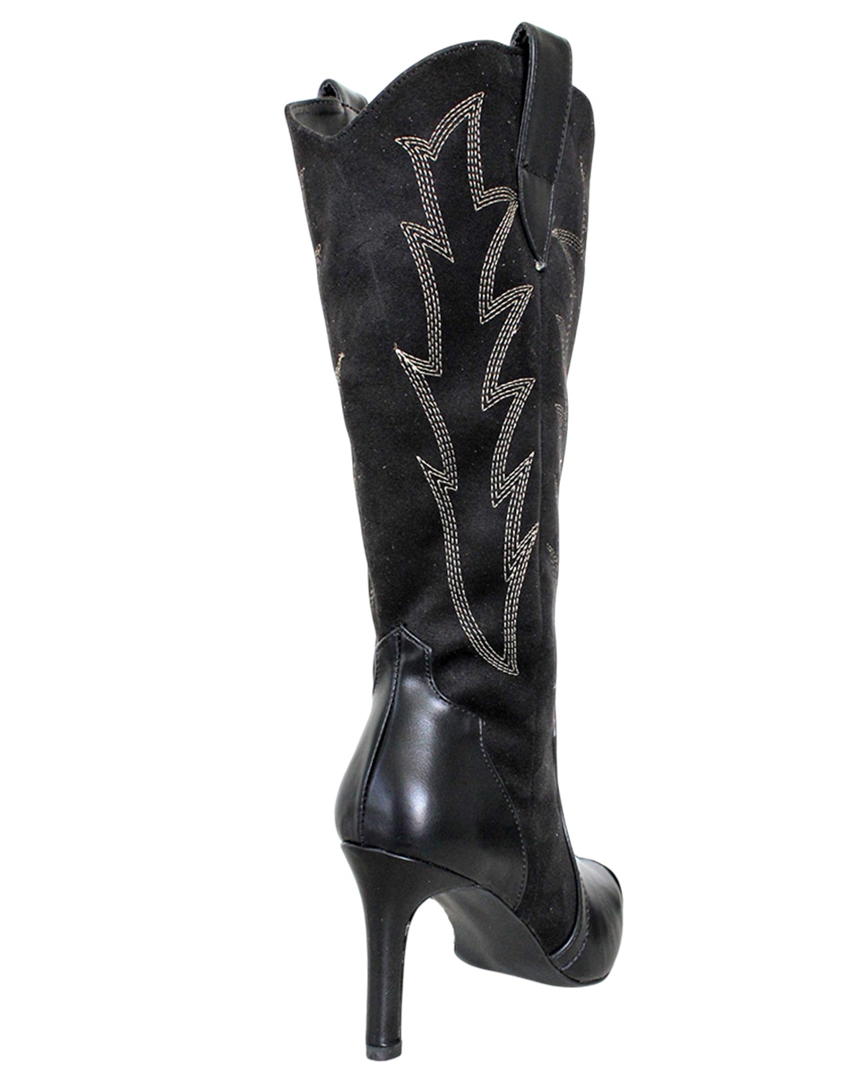 Bota cowboy Abajo de la rodilla KUALI SHOES Western de Gamuza para mujer