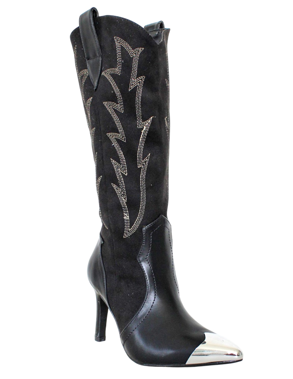 Bota cowboy Abajo de la rodilla KUALI SHOES Western de Gamuza para mujer