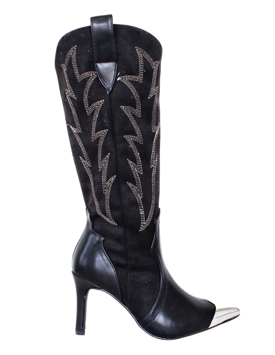 Bota cowboy Abajo de la rodilla KUALI SHOES Western de Gamuza para mujer
