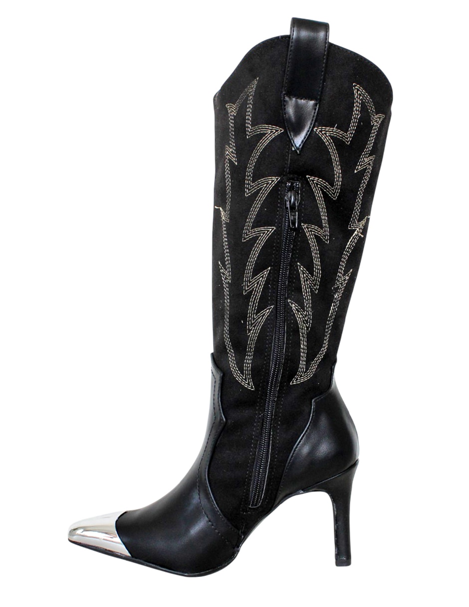 Bota cowboy Abajo de la rodilla KUALI SHOES Western de Gamuza para mujer