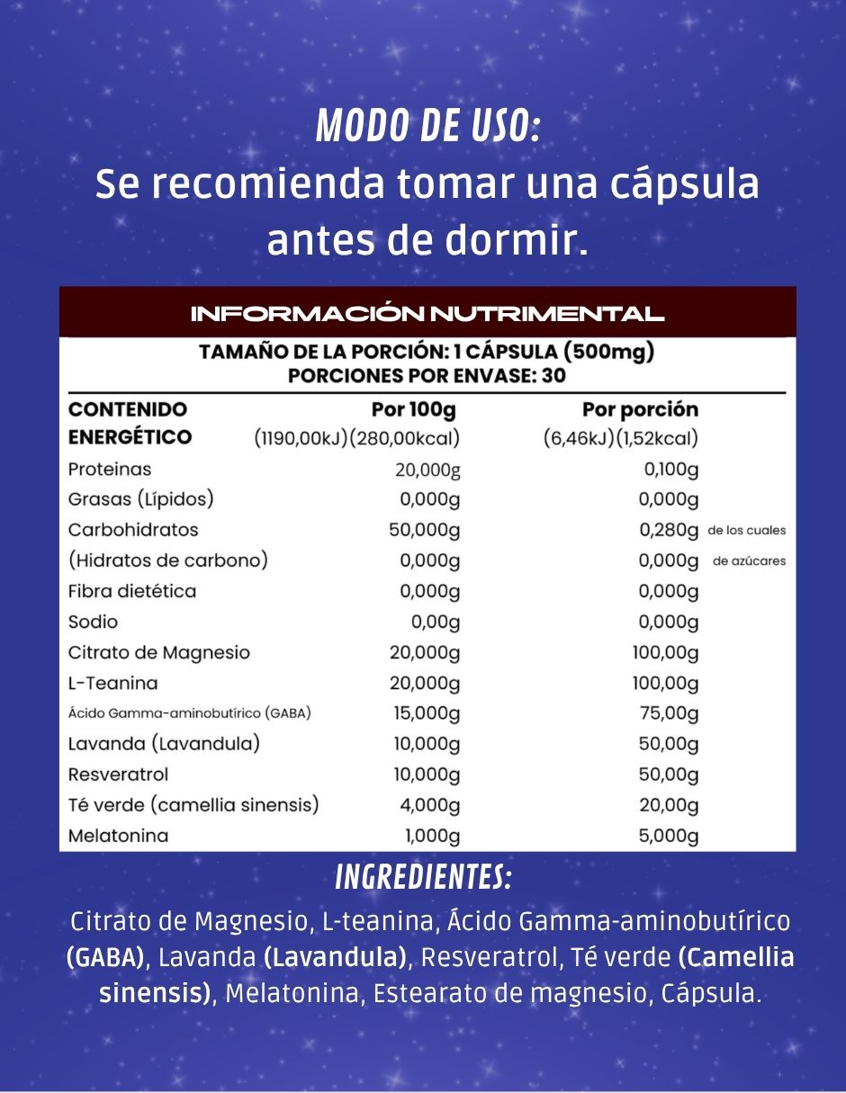 Suplemento alimenticio Dorme Melatonina y Resveratrol Ánahuac 30 cápsulas