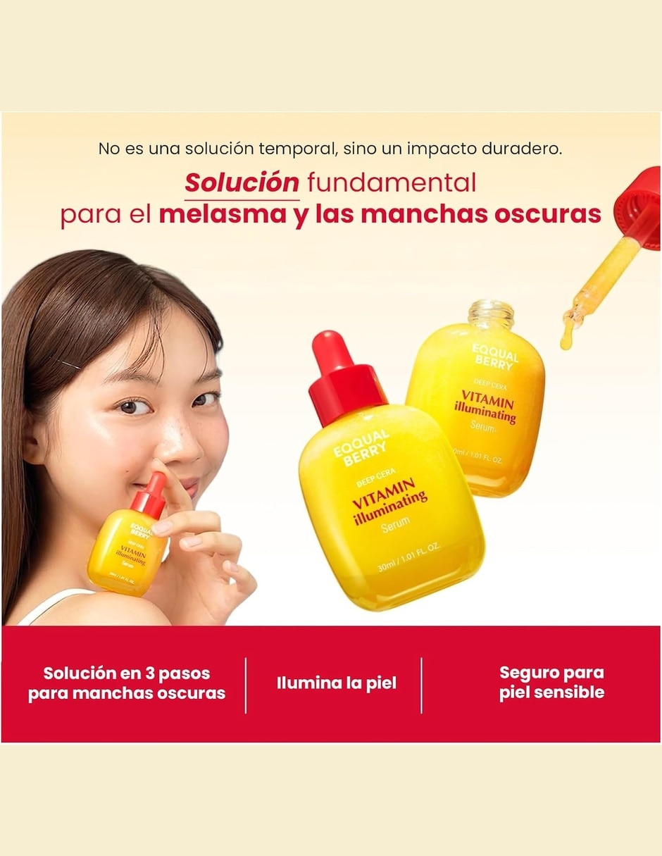 Sérum vitamina C facial Glow Filter Vitamin Illuminating Eqqualberry Night Repair Retinal todo tipo piel