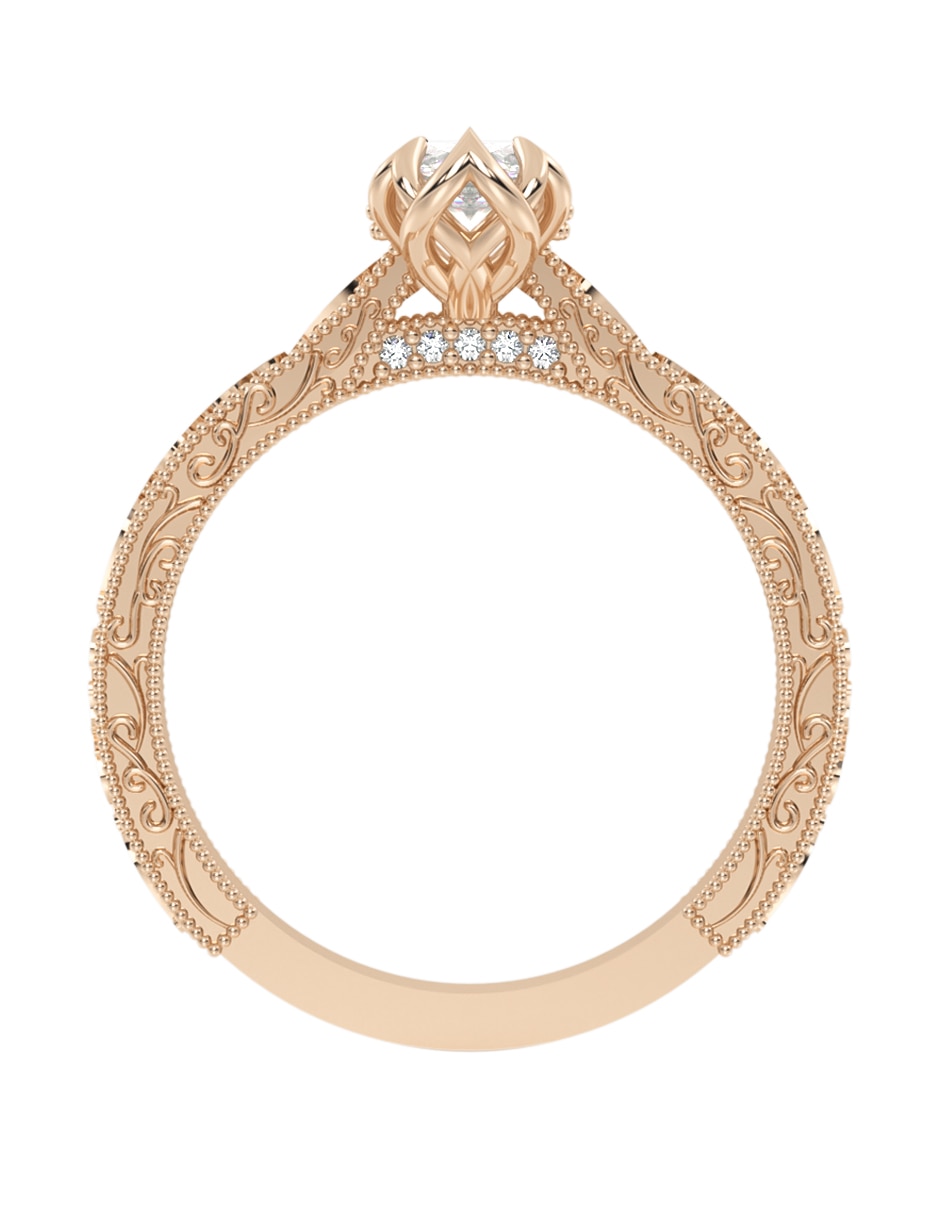 Anillo de compromiso de oro 10 K zirconia 2