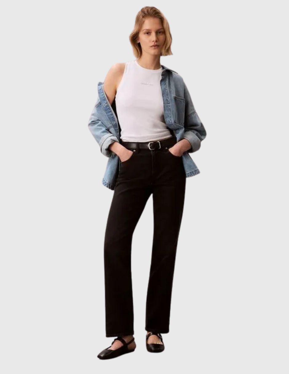 Jeans relajado cintura baja para mujer 3