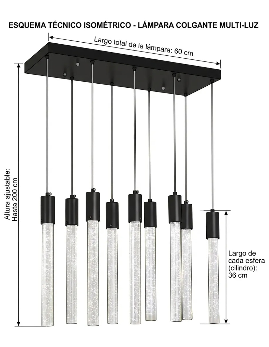 Lámpara colgante Cityluz led Esftry
