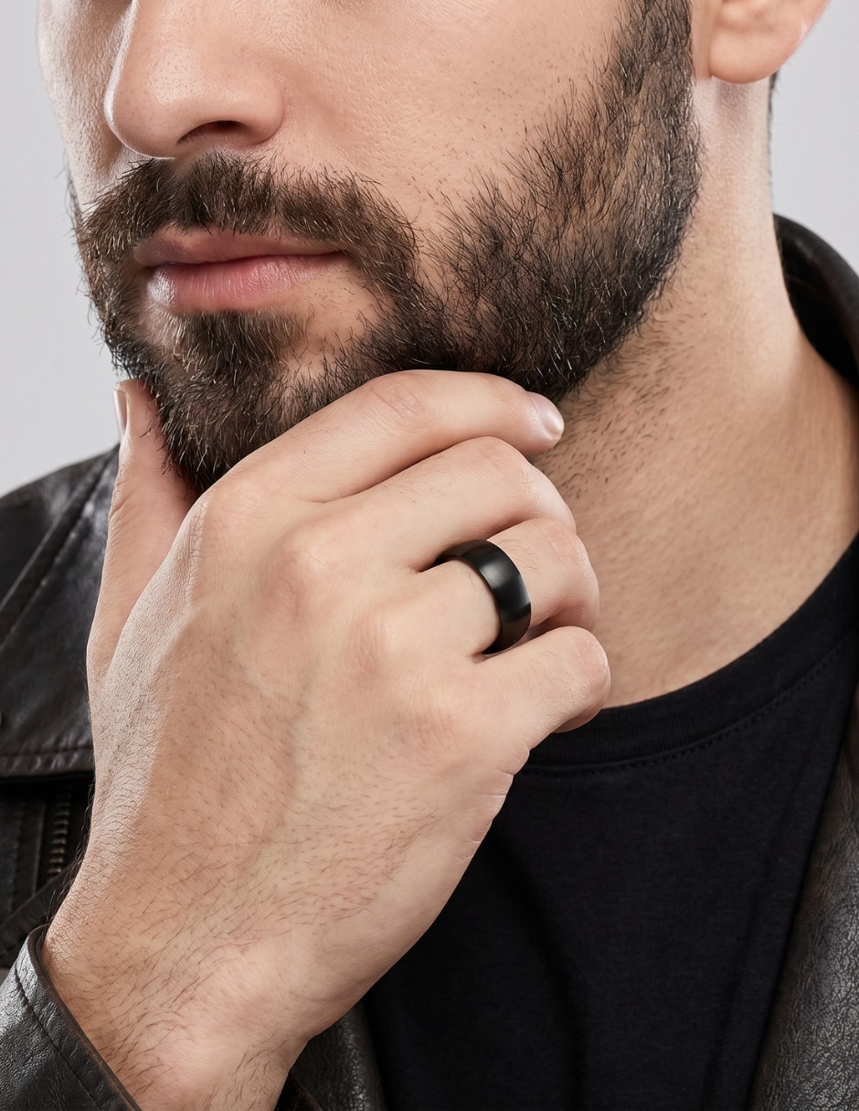 Anillo Chulada Black de titanio mate