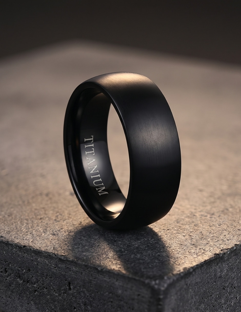 Anillo Chulada Black de titanio mate
