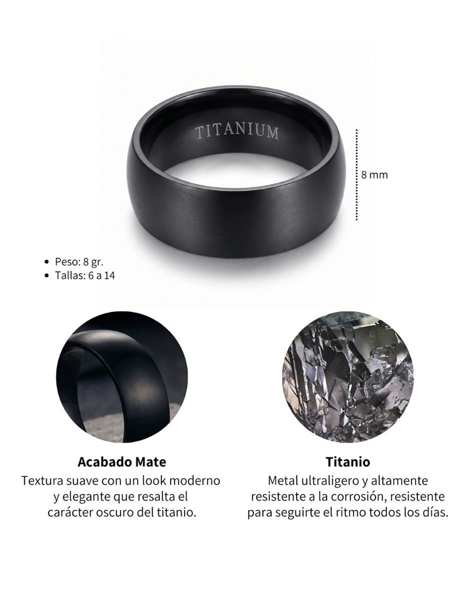 Anillo Chulada Black de titanio mate