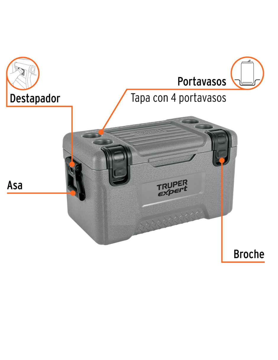 Hielera Truper Linea Expert de plástico