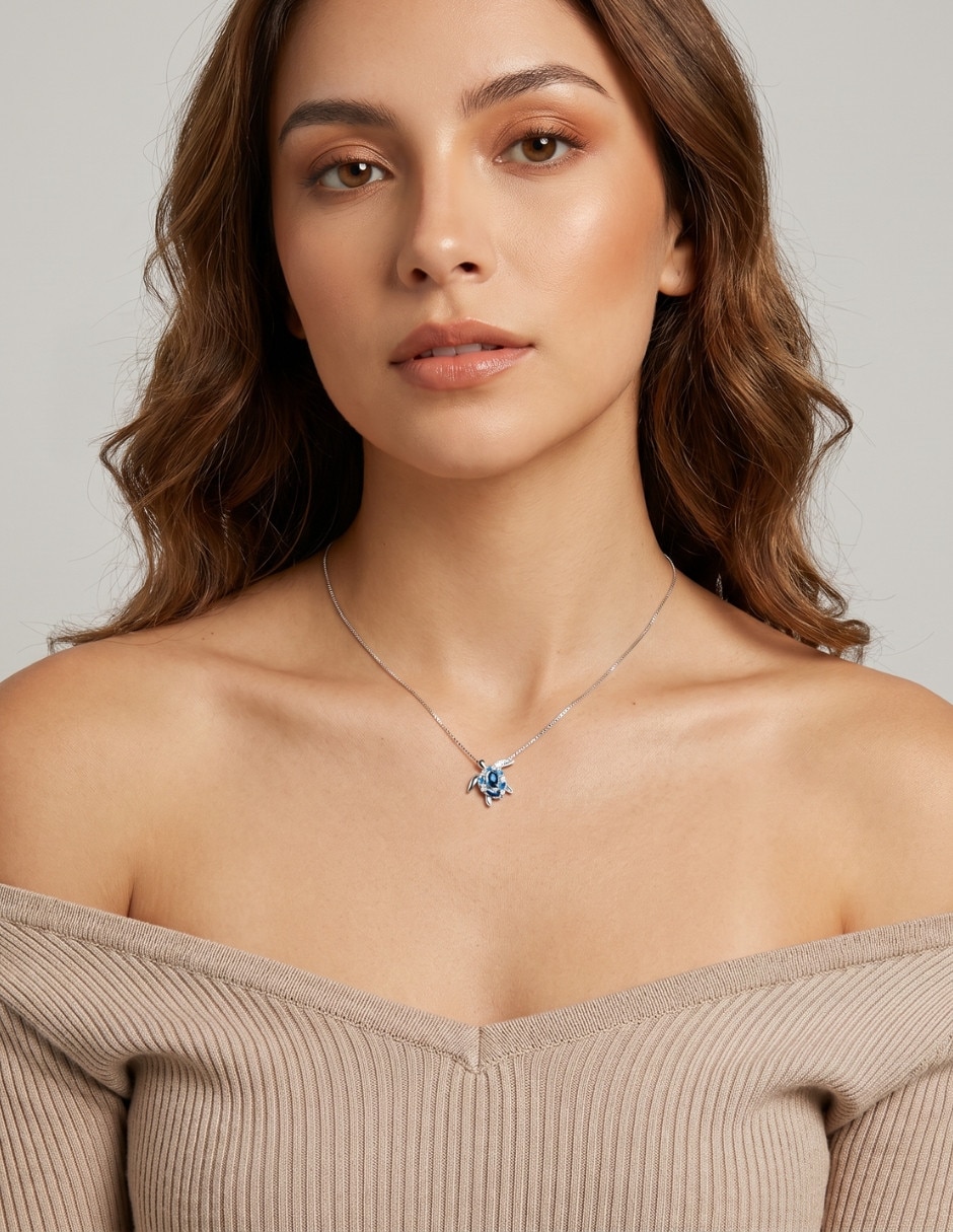 Collar con dije de tortuga Chulada Nature de plata P 925