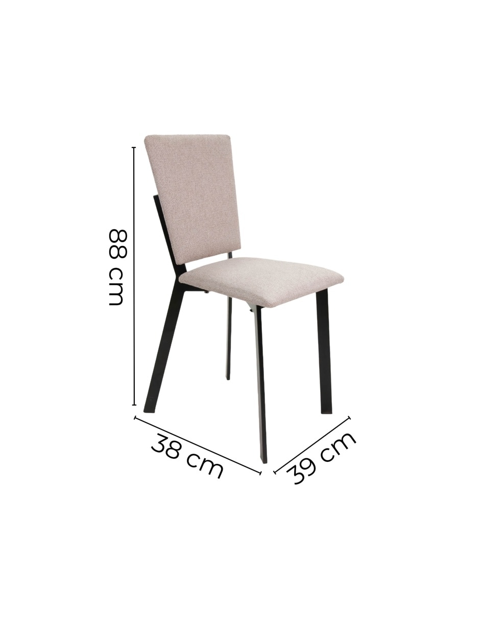 Silla 1 piezas LUXEN de Metal y tela 8