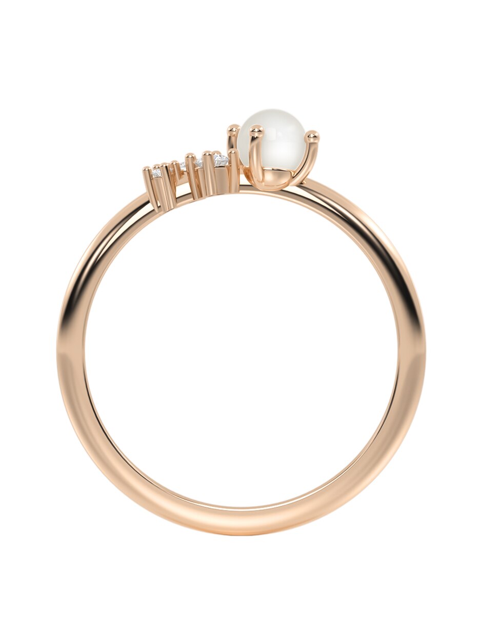 Anillo 10 k de oro perla brillante 4