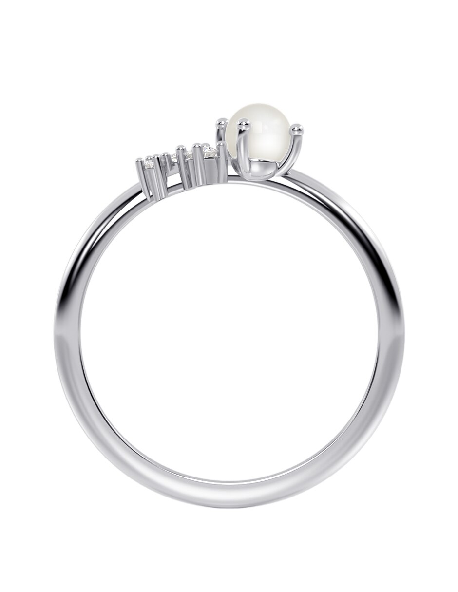Anillo 10 K de oro perla brillante 2