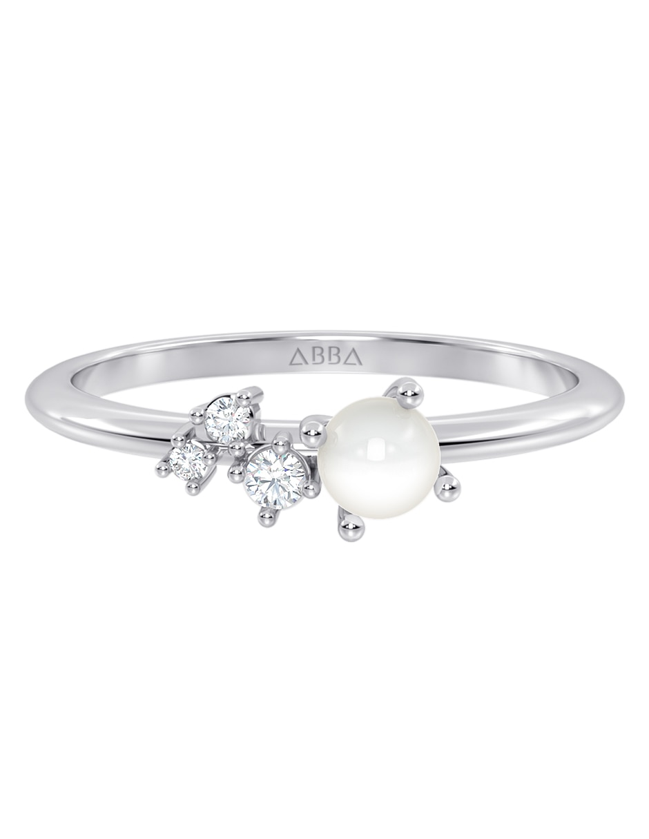 Anillo 10 K de oro perla brillante 1