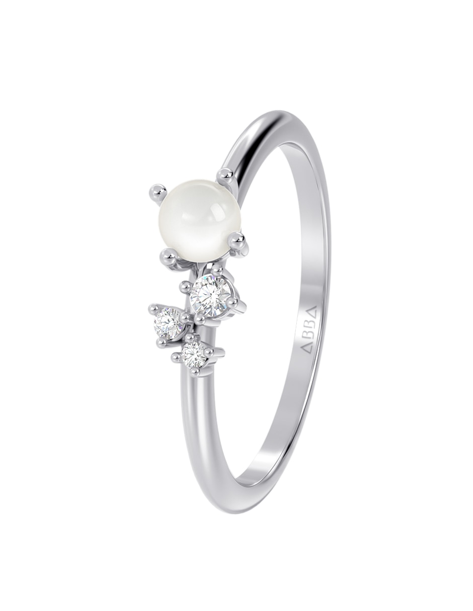 Anillo 14 k de oro perla brillante 2