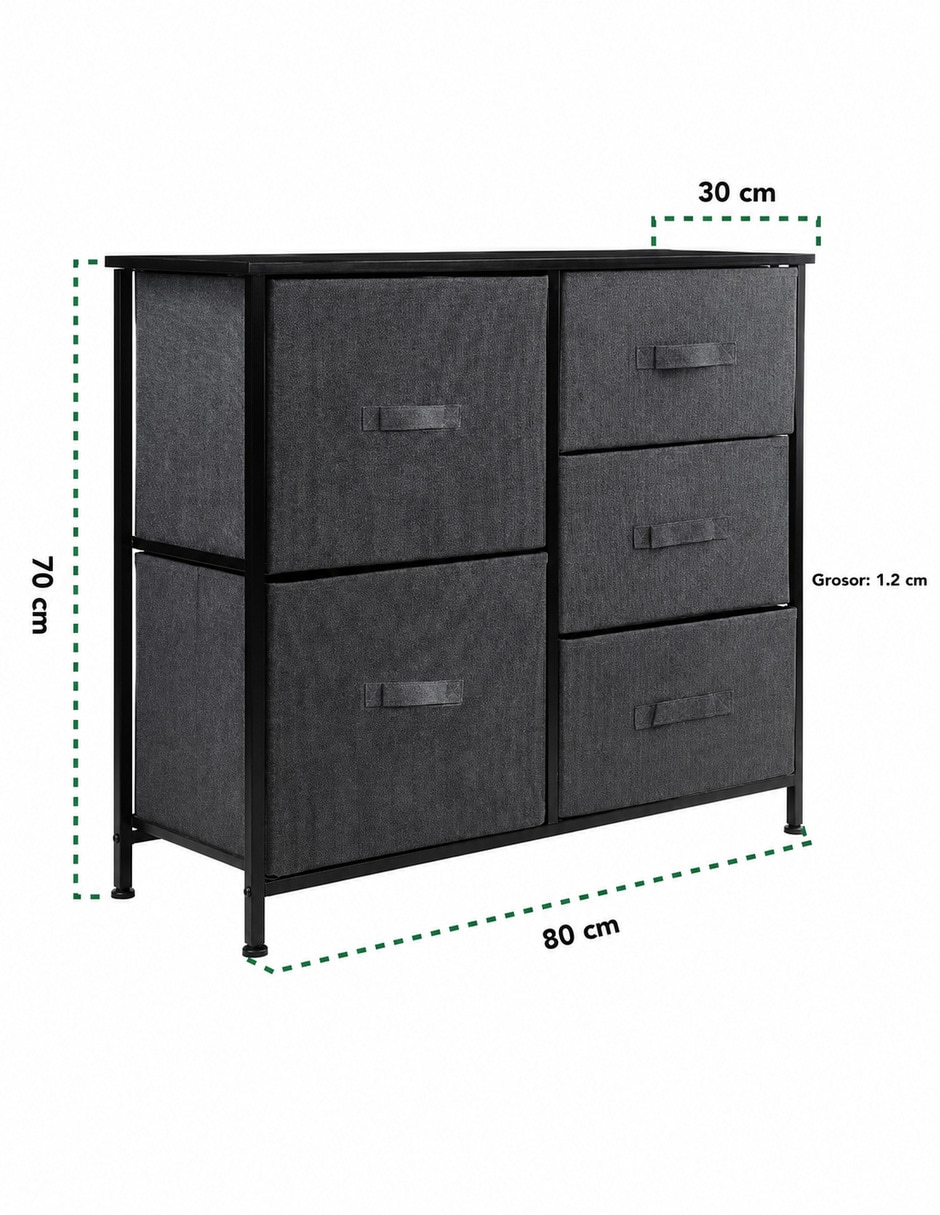 Cómoda gris Kinghouse de MDF 2