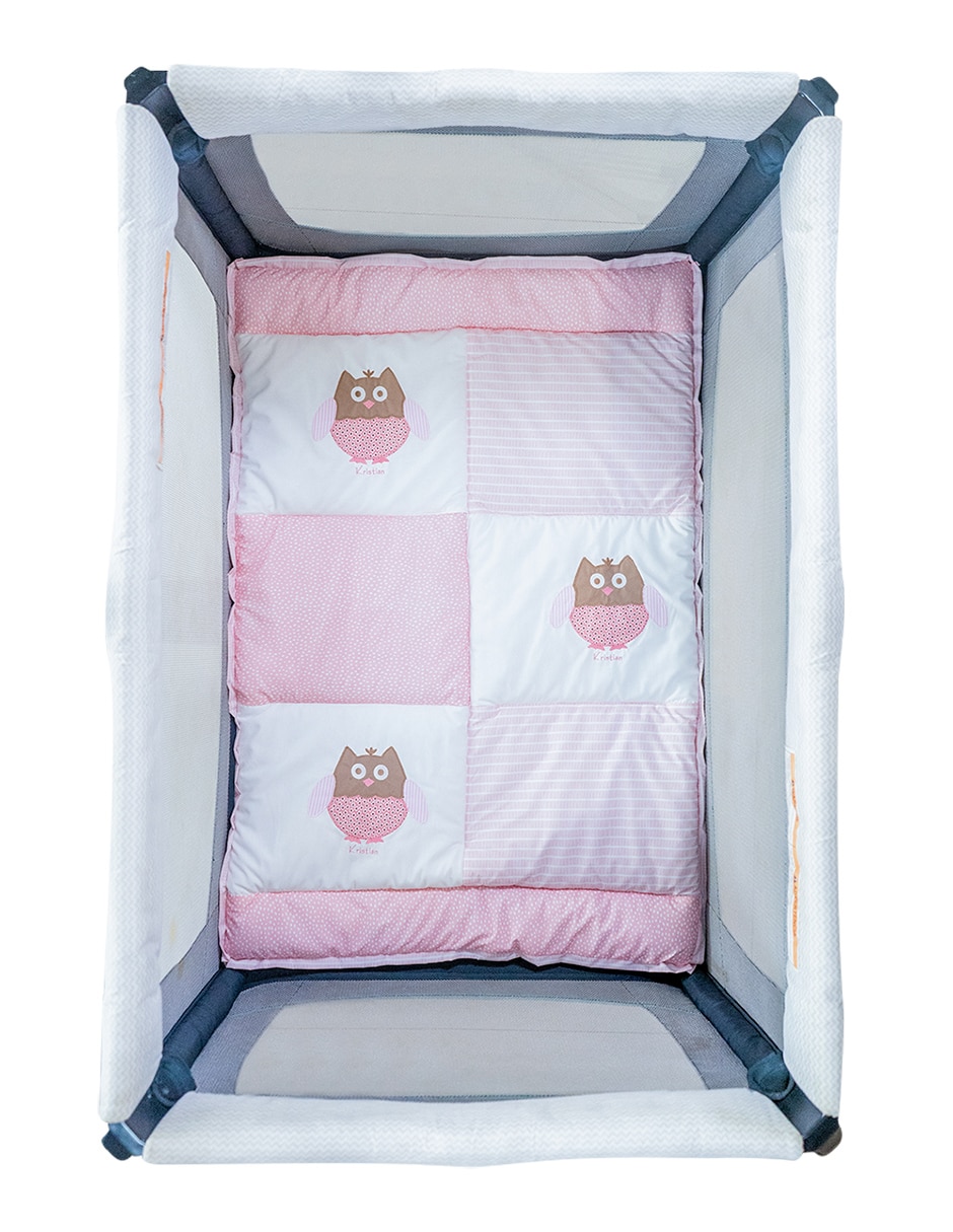 Juego de cuna Pipapo buho rosa para 3 piezas