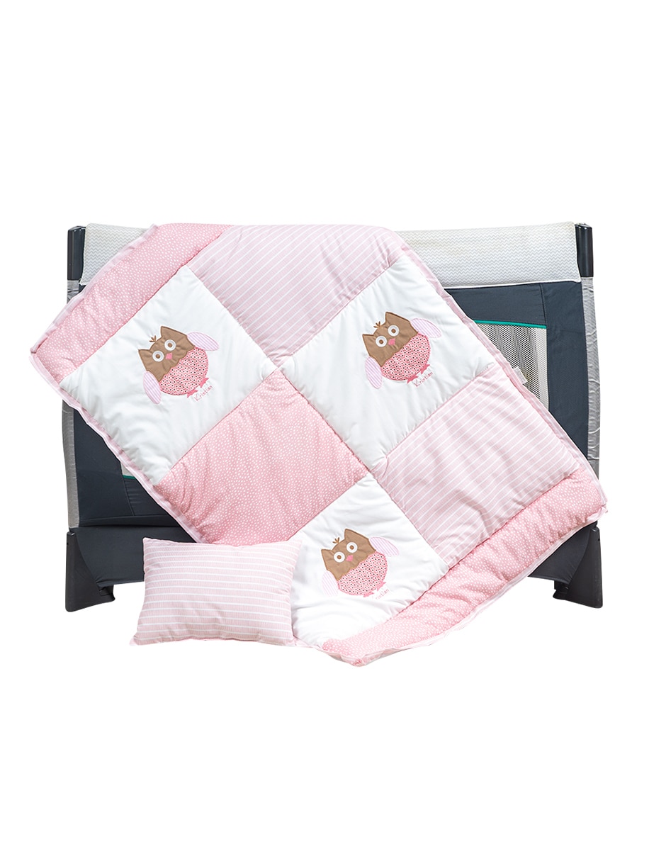 Juego de cuna Pipapo buho rosa para 3 piezas