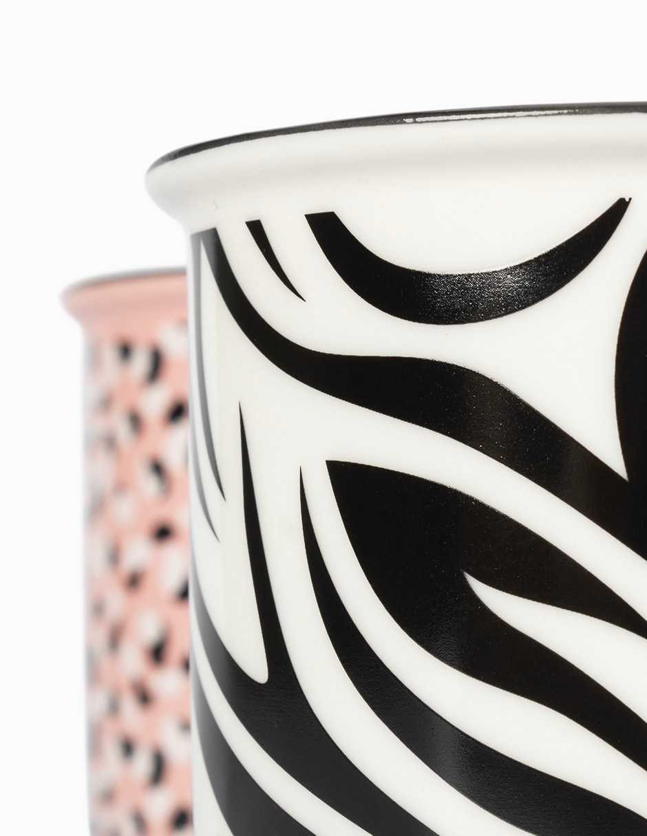 Taza medidora Crown Baccara Animal print de porcelana 4 piezas