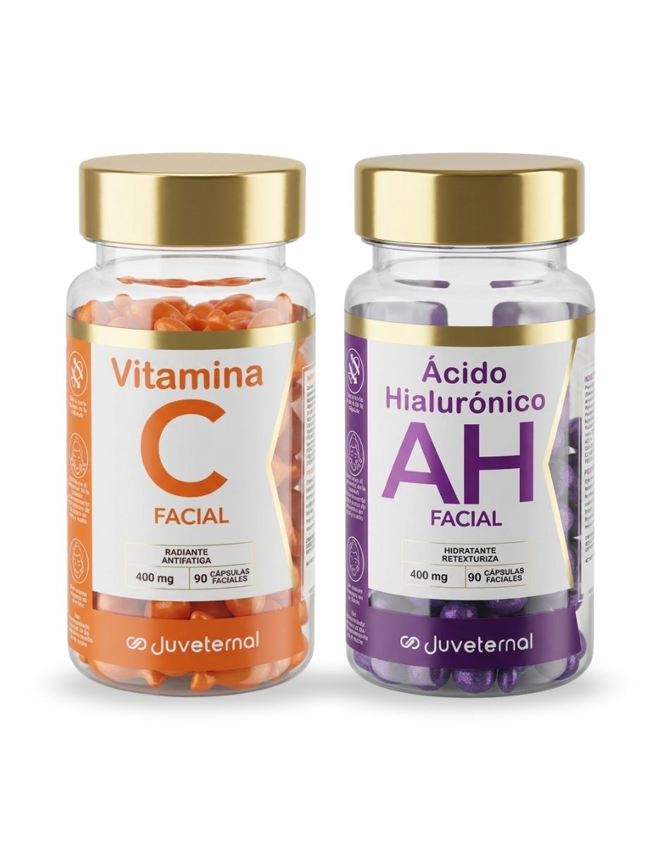 Tratamiento facial Kit De Cápsulas Faciales Vitamina C Y Ácido Hialurónico Piel Radiante E Hidratada reafirmante antiedad Juveternal