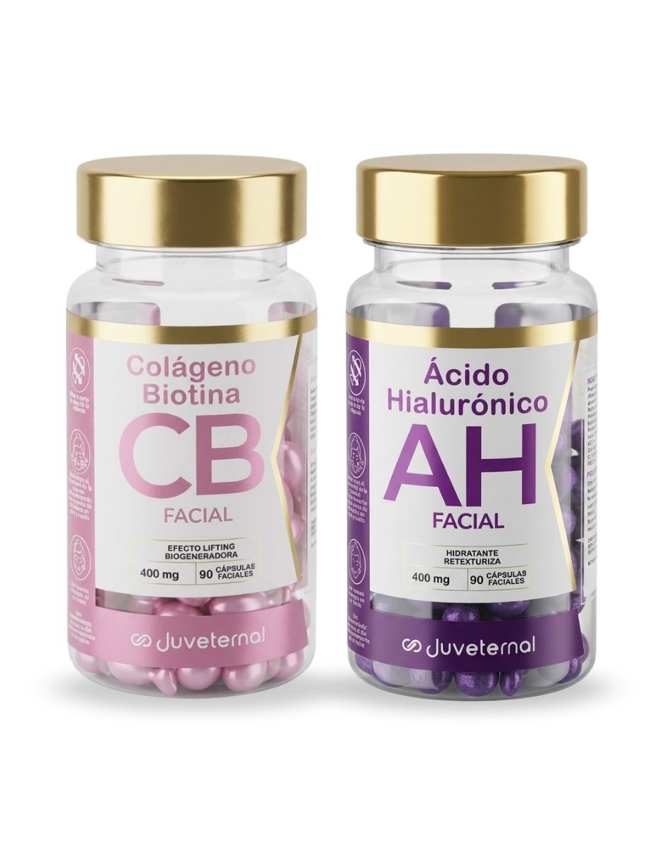 Tratamiento facial Kit De Cápsulas Faciales Colágeno Con Biotina Y Ácido Hialurónico Juveternal Hidratación Y Firmeza F reafirmante antiedad Juveternal