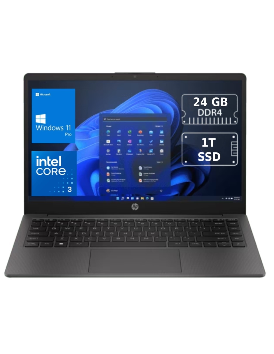 HP Laptop HP HP 240R G10 Pro 14 pulgadas HD Intel core 3 Intel UHD Graphics 24 GB RAM 1 TB SSD