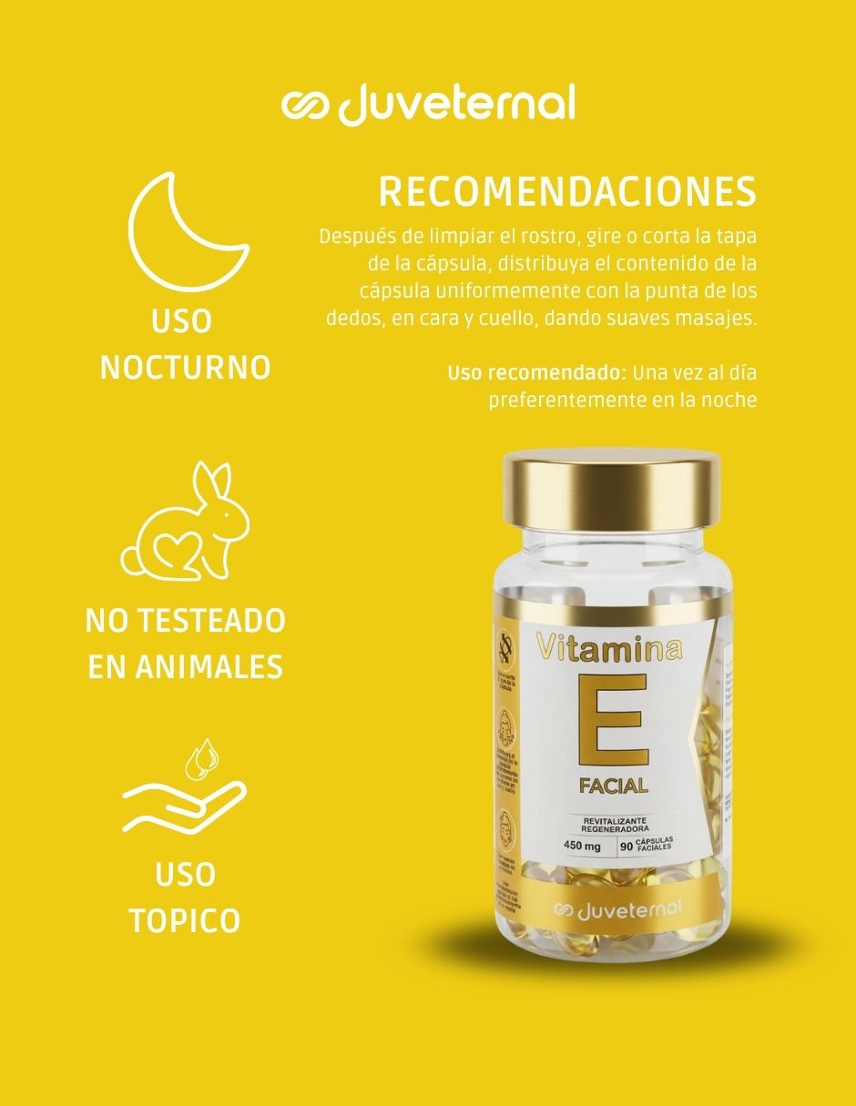 Tratamiento facial Kit 3 Piezas Cápsulas Faciales Vitamina E Juveternal Hidratación Y Nutrición hidratante facial Juveternal