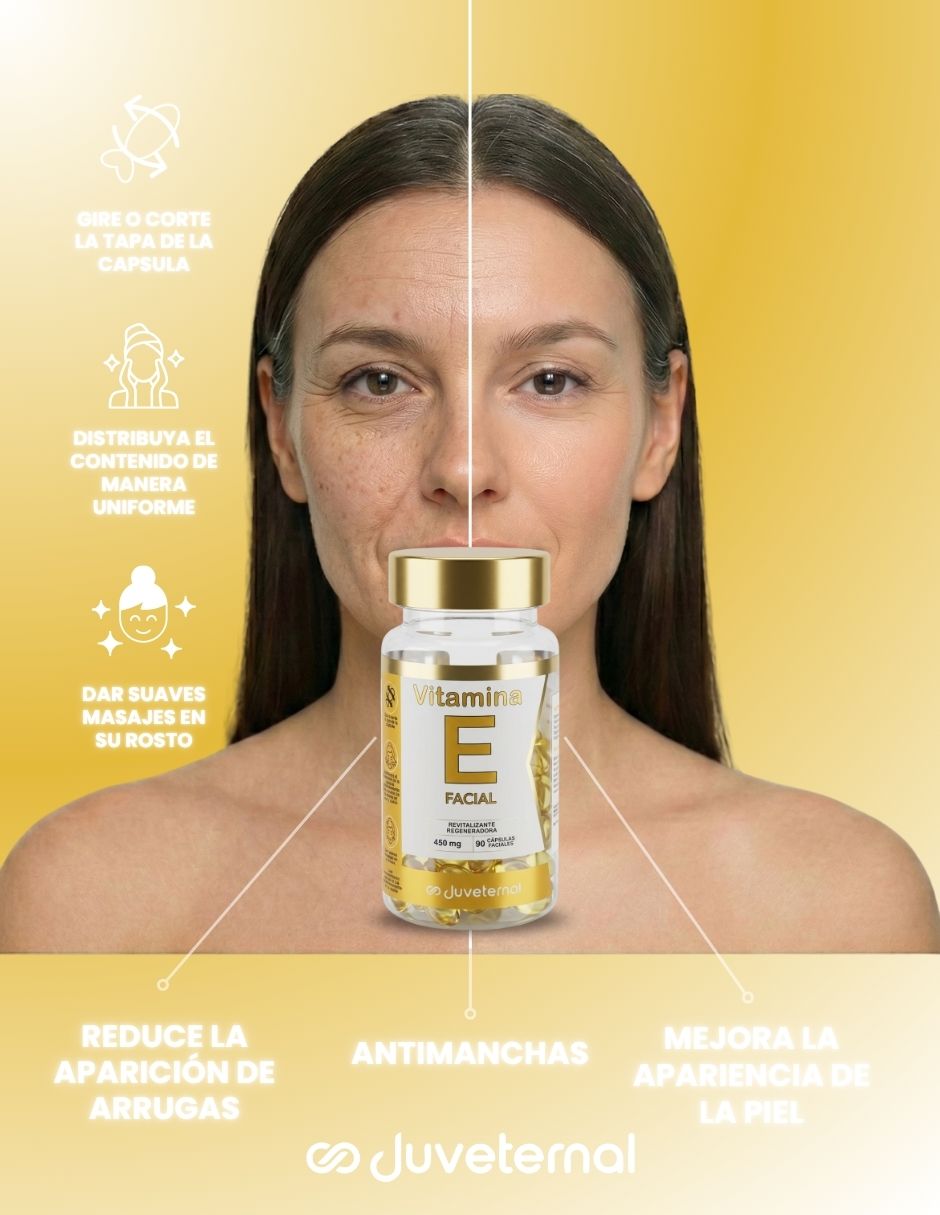 Tratamiento facial Kit 3 Piezas Cápsulas Faciales Vitamina E Juveternal Hidratación Y Nutrición hidratante facial Juveternal