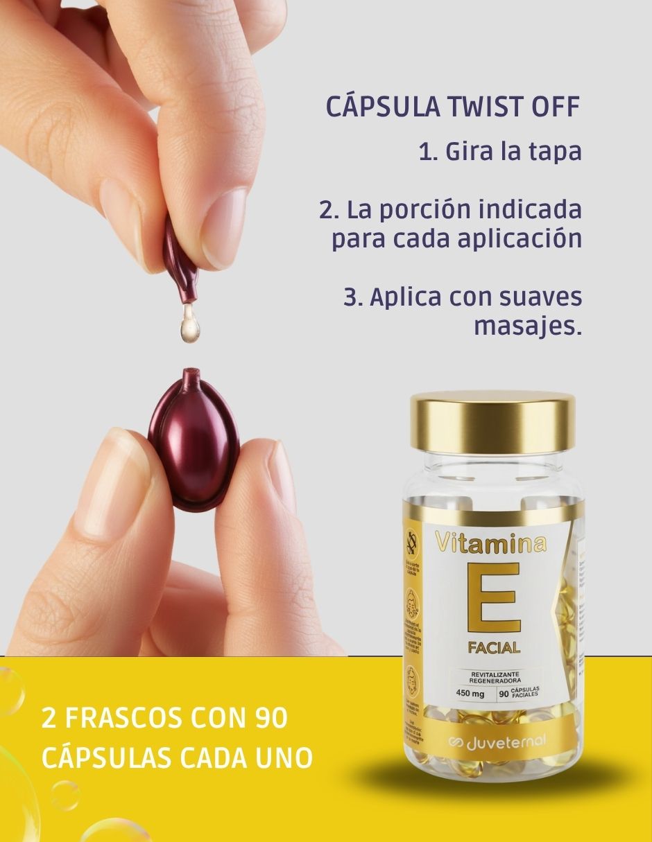 Tratamiento facial Kit 3 Piezas Cápsulas Faciales Vitamina E Juveternal Hidratación Y Nutrición hidratante facial Juveternal