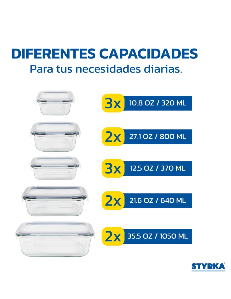 Kit de contenedores Styrka Home basic de vidrio 12 piezas