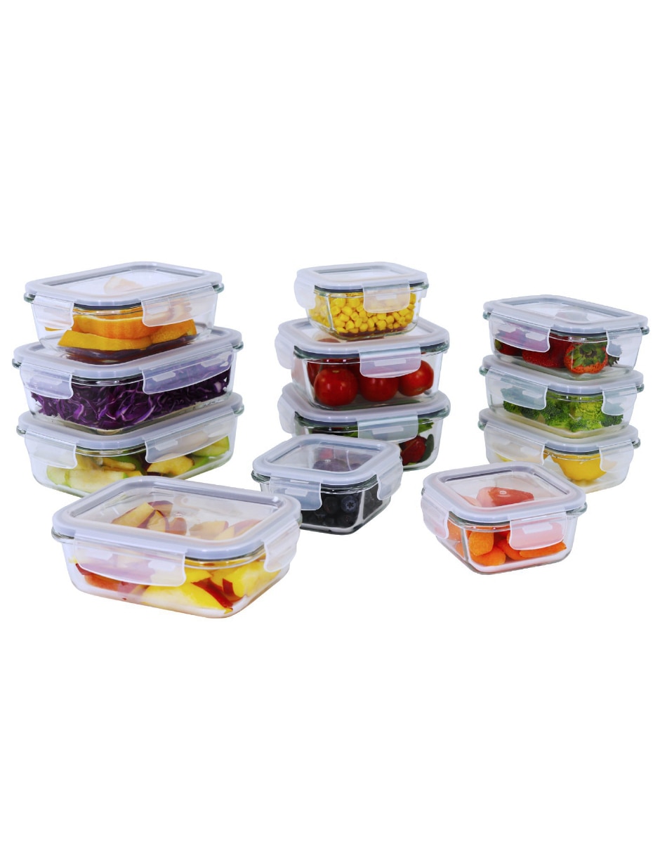 Kit de contenedores Home basic de vidrio 12 piezas