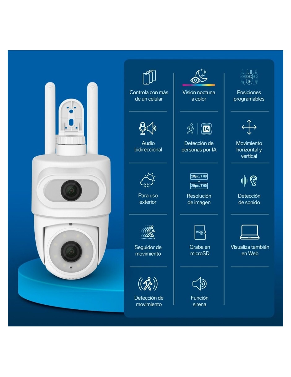 Cámara Wi-Fi de seguridad Steren Alámbrica Full HD 110° para exterior
