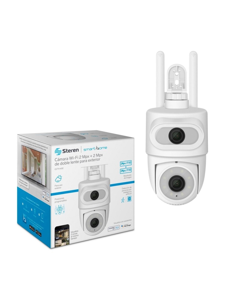 Cámara Wi-Fi de seguridad Steren Alámbrica Full HD 110° para exterior