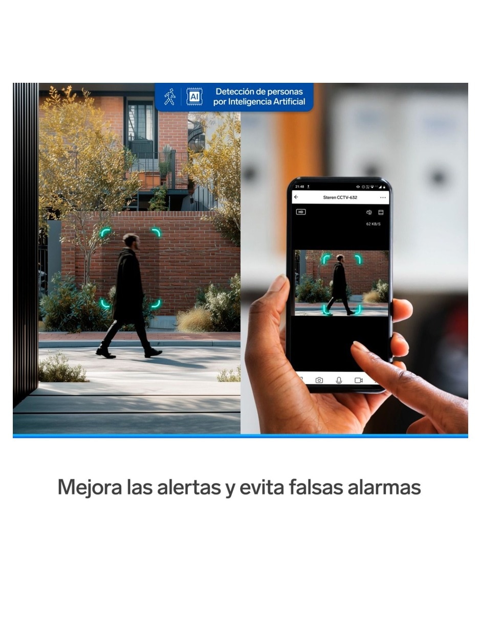 Cámara Wi-Fi de seguridad Steren Alámbrica Full HD 110° para exterior