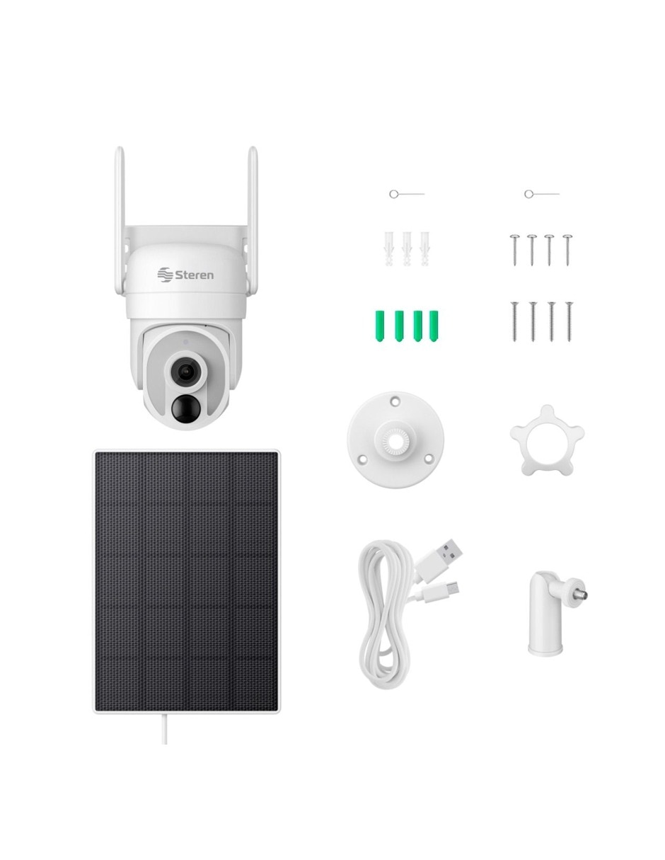 Cámara Wi-Fi de seguridad Steren modelo CCTV-645 Inalámbrica 2K 80° con capacidad para grabar para exterior