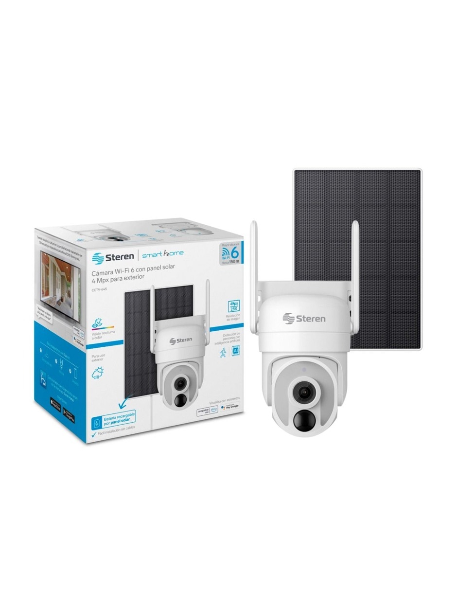 Cámara Wi-Fi de seguridad Steren modelo CCTV-645 Inalámbrica 2K 80° con capacidad para grabar para exterior