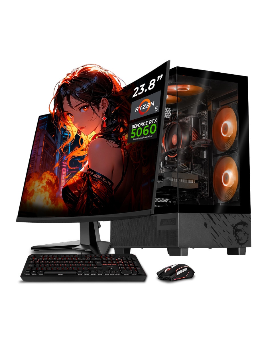 Computadora gamer Xtreme Pc Gaming XTMSIR516GB4060M 23.8 pulgadas Full HD AMD Ryzen 5 NVIDIA GeForce RTX 5060 16 GB RAM  1 TB SSD