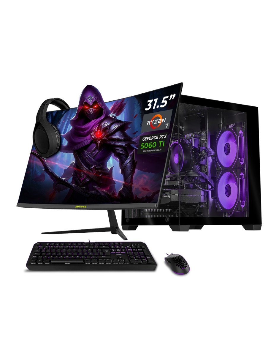Computadora gamer XTAER732GB4060TIMBB 31.5 pulgadas Full HD AMD Ryzen 7 NVIDIA GeForce RTX 5060 Ti 16 GB RAM 1 TB SSD
