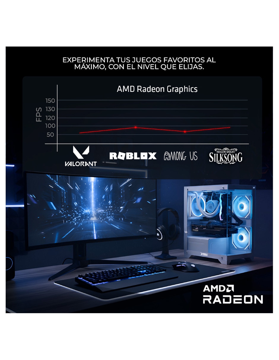 Computadora gamer Xtreme Pc Gaming XTACR732GBVEGA7MDPW 24 pulgadas Full HD AMD Ryzen 7 AMD Radeon Graphics 16 GB RAM 1 TB SSD