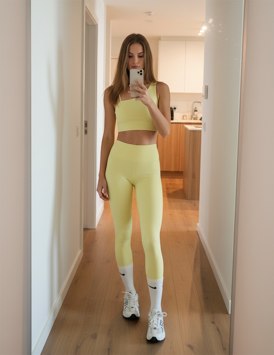 Conjunto deportivo ajustado Ferdi con elástico para mujer