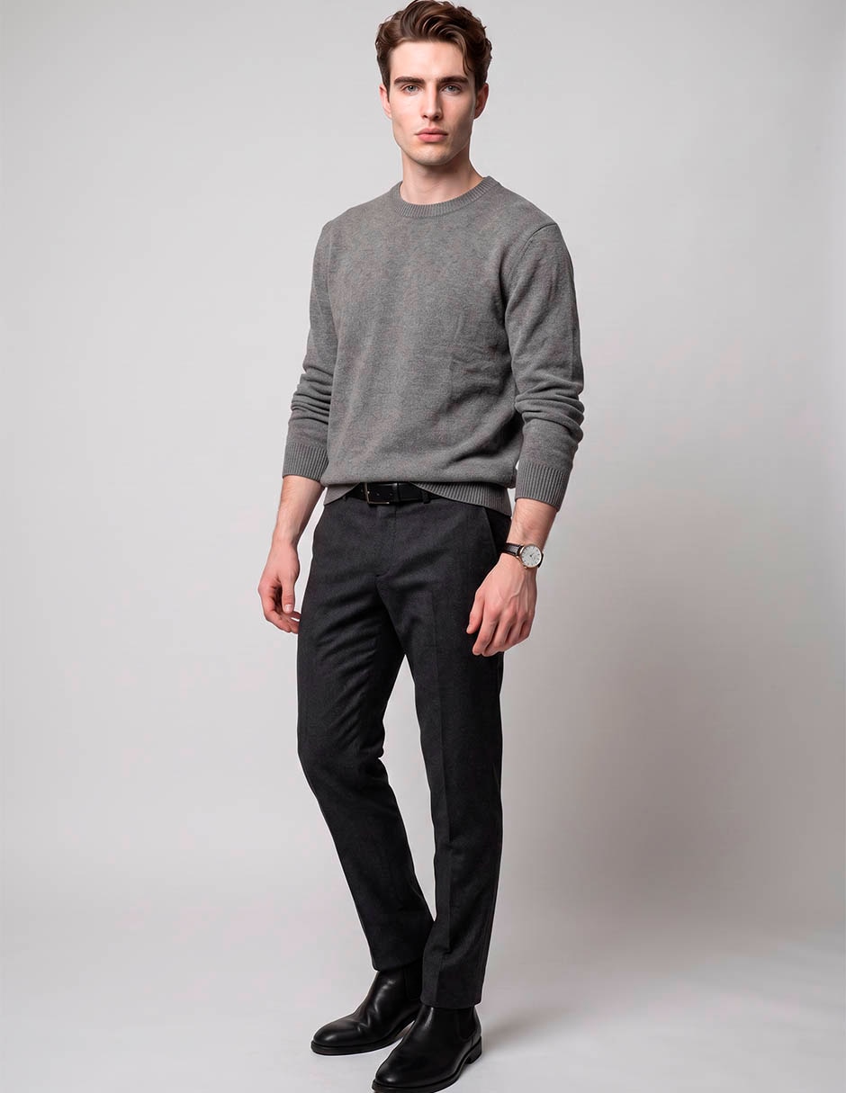 Suéter cuello redondo para hombre 2