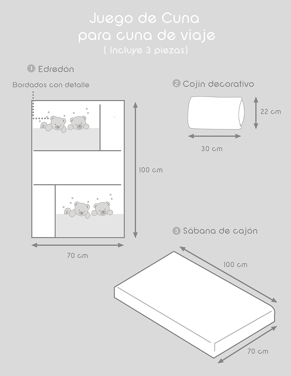 Juego de cuna Pipapo osos saltando 3 piezas