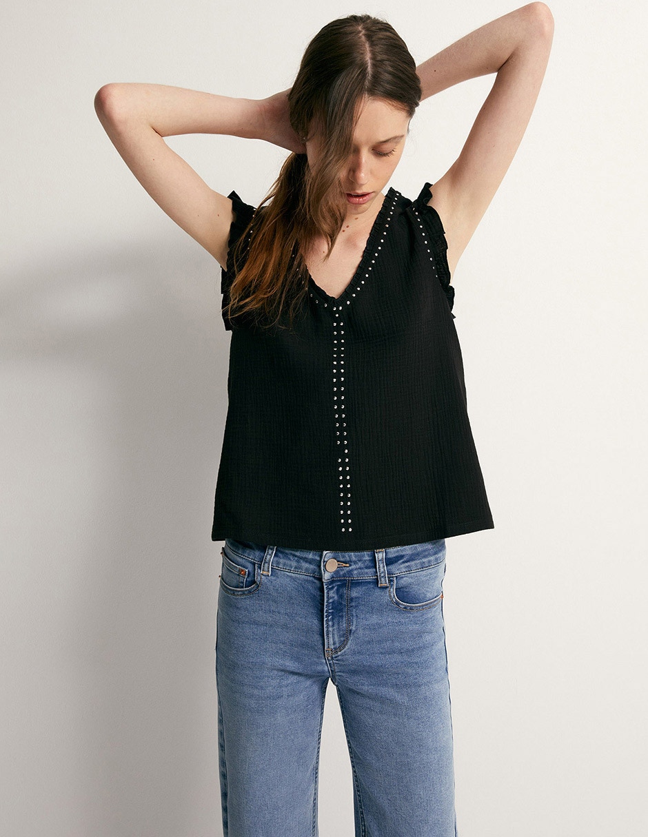 Playera cuello v para mujer 1
